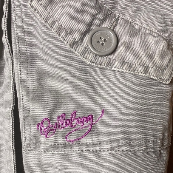 Billabong Double Breasted Gray Utility Jacket Padded Size S - Picture 3 of 10